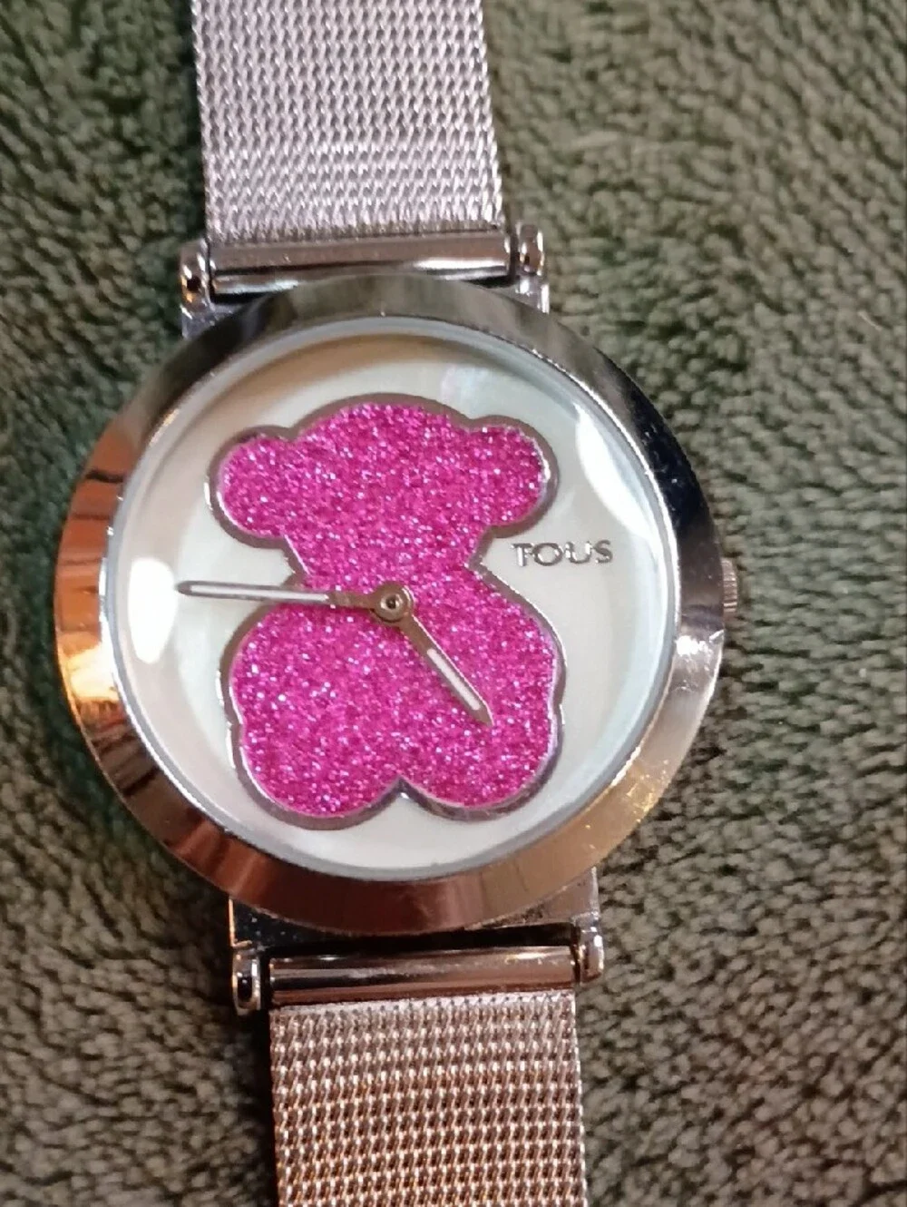 Glitter Bear Mesh Strap Watch - Pink, Blue, Black, Green